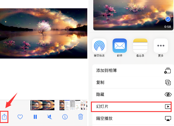 旬阳苹果14维修店分享iPhone14相册视频如何循环播放 